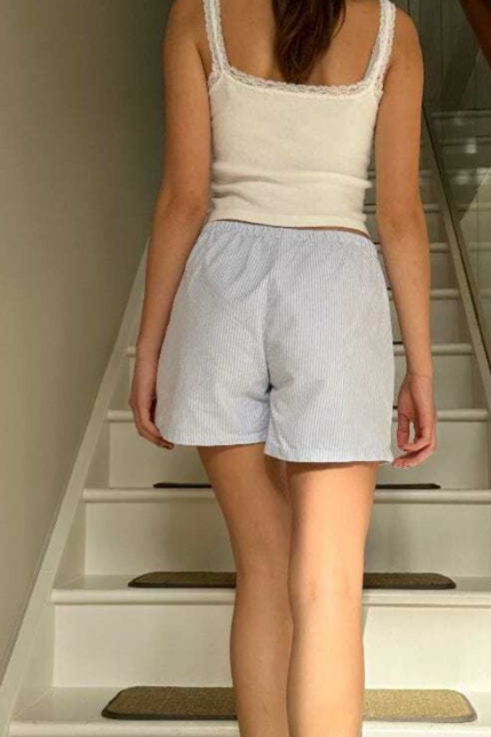 Striped Elastic Waist Shorts