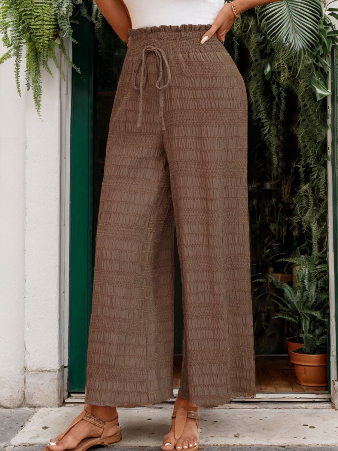 Tied Wide Leg Pants