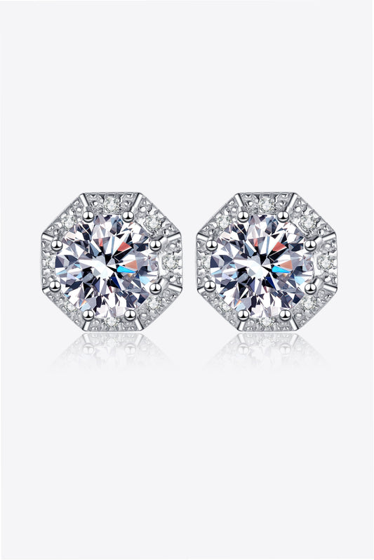 2 Carat Moissanite 925 Sterling Silver Stud Earrings