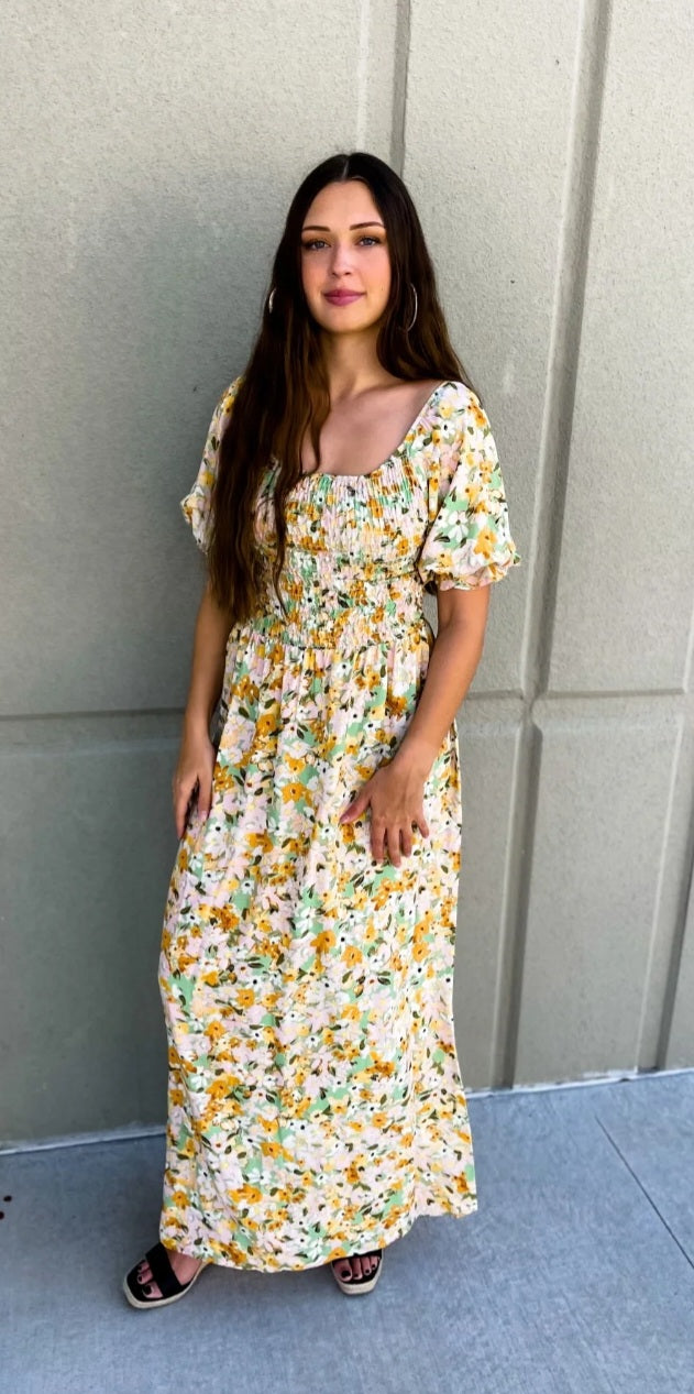 Spring it on Smocked Maxi Dress