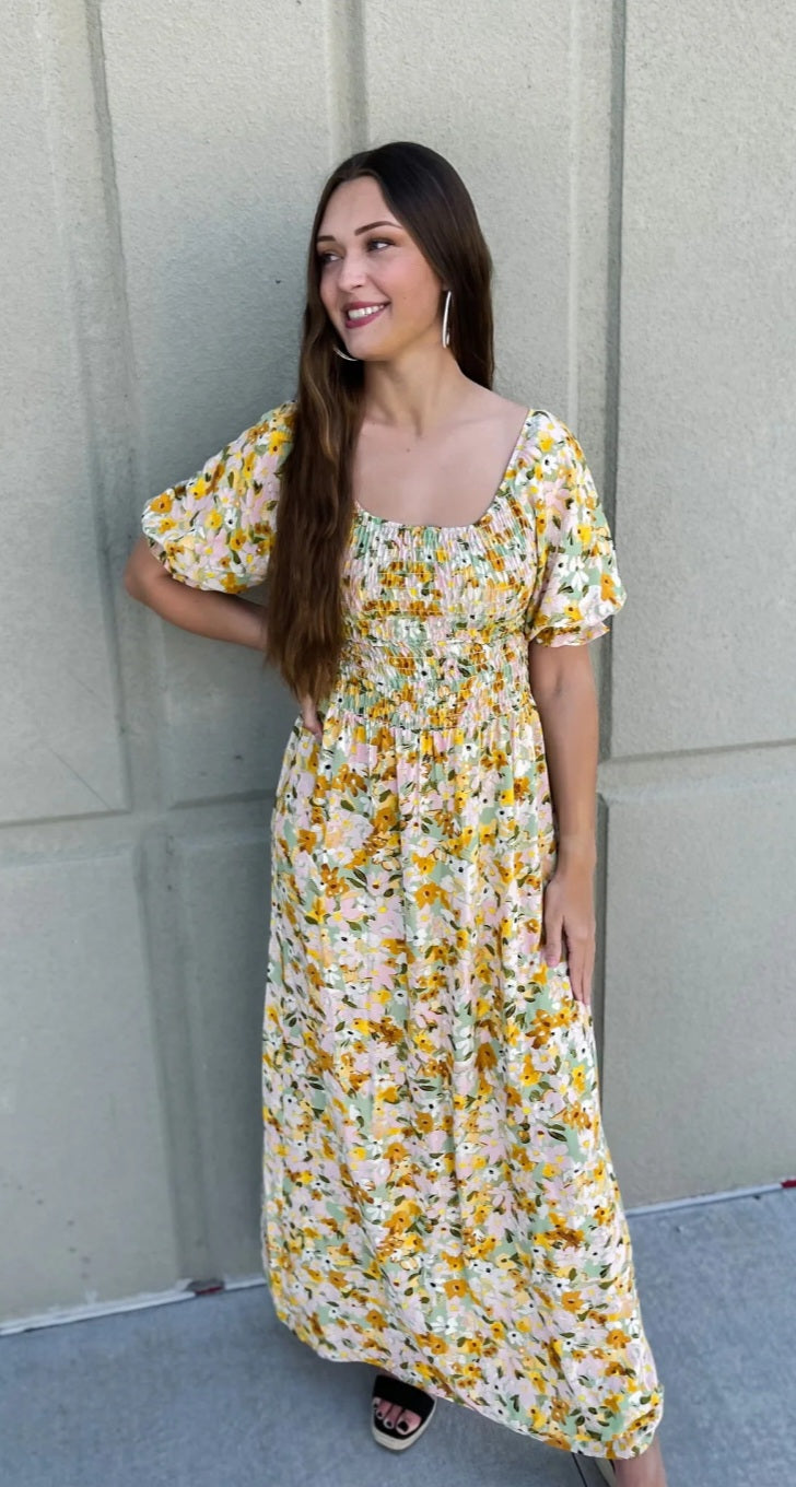 Spring it on Smocked Maxi Dress